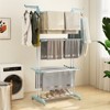 Tangkula 4-Tier Foldable Clothes Drying Rack w/Lockable Wheels & Rust-Proof Metal Frame Large Drying Hanger w/Adjustable Gullwings Movable Laundry - 2 of 4