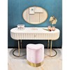 Meridian Furniture,Heart Velvet Ottoman/Stool - 2 of 4