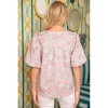 Women's Floral Jacquard Puff Sleeve Top - voy - 3 of 4
