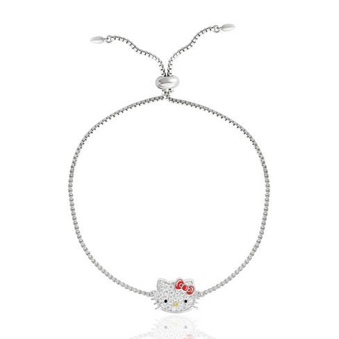 Sanrio Hello Kitty Womens Yellow Gold Plated Letter Bracelet