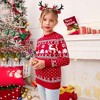 Couples Christmas Sweater Crew Neck Reindeer Snowflakes Knitted Pullover for Women Men - 2 of 4