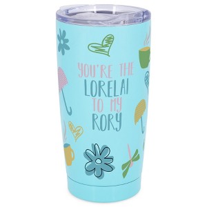 Elanze Designs 20 oz Stainless Steel On the Go Insulated Travel Tumbler With Push Top Lid, Rory To My Lorelai Sky Blue - 1 of 4