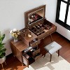 3-in-1 Vanity Desk with Lighted Flip-Top Mirror & Adjustable Cabinet, Makeup Dressing Table with Stool, Dresser with Drawers for Bedroom - 3 of 4