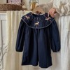 MyKids-USA Preppy Style Autumn Girls Horse Embroidery Collar Long Sleeves Dress - 3 of 4