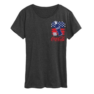 Women's - Coca-Cola - 86 American Flag And Bottle Short Sleeve Graphic T-Shirt - 1 of 4