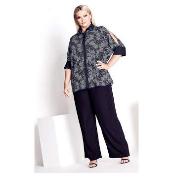 Women's Plus Size Presley Print Shirt - mono scatter | AVENUE
