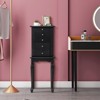 Tangkula Jewelry Cabinet Armoire Storage Box Chest Standing Organizer w/ Mirror - 3 of 4