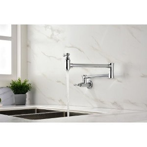 Black Foldable Rotating Wall-mounted Dual-handle Faucet - 1 of 4