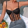 Womens Velvet Dot Mesh Corset Top Bustier Cami Tops - 4 of 4