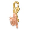 Black Bow Jewelry 14k Yellow and Rose Gold, Two Tone Vined Rose Slide Pendant - 2 of 4