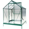 Gulches 6x6x7 Feet Green Polycarbonate Greenhouse Heavy Duty Powder Coated Aluminum Walk in Kit with Rain Gutter Vent Door Backyard Garden - 4 of 4