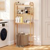 Tangkula Bamboo over the Toilet Storage Shelf w/3-tier Open Shelf Adjustable Shelves - 2 of 4