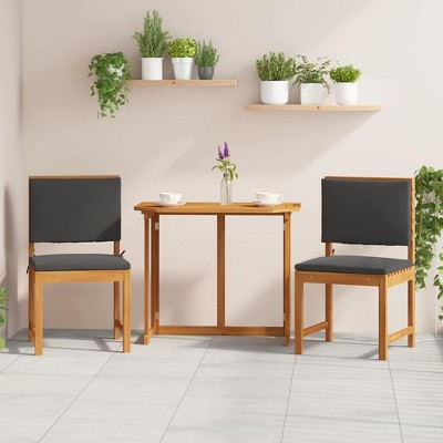 Garden Chair 2 pcs Brown 50 x 50 x 91cm Solid Acacia wood vidaXL