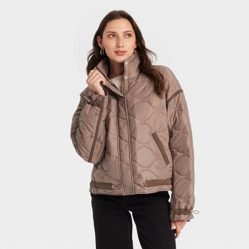 Women s Quilted Jacket Universal Thread Brown M Target