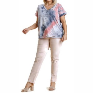 Women's Distressed Tie Dye Top - umgee - 1 of 4