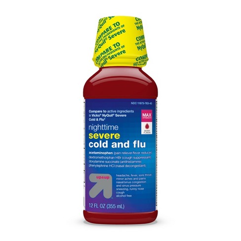 Severe Nighttime Cold & Flu Liquid - Berry - 12 fl oz - up & up™ - image 1 of 4