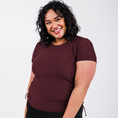Calypsa Women's Plus Size UPF 50+ Short Sleeve Adele Swim Top