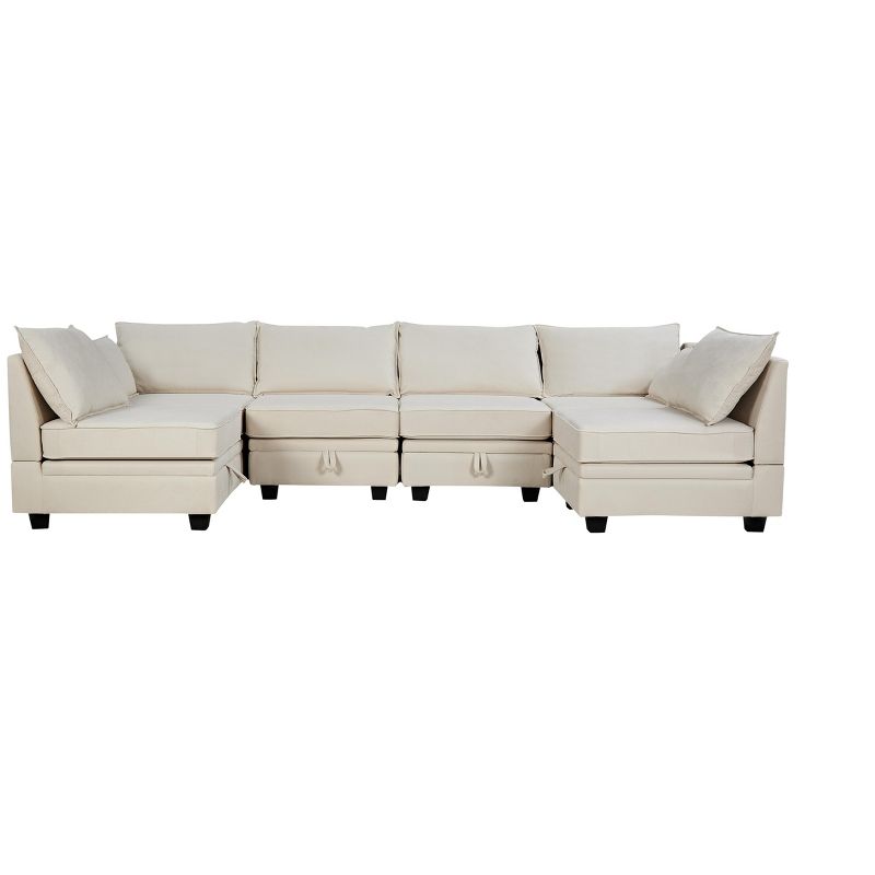 115" Modular Sectional Sofa Couches, Convertible Sofa Bed with Storage Seat-ModernLuxe, 4 of 13