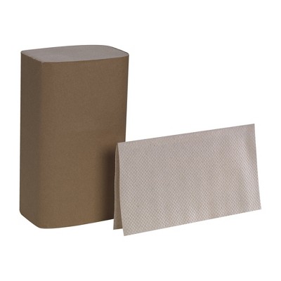 Pacific Blue Basic Single-Fold Paper Towel, Brown, 250 Towels, 16 Packs, 4000 Total
