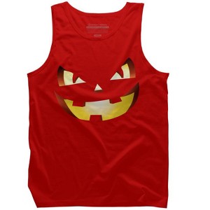 Men's Design By Humans Halloween Pumpkin Evil Smiley Face By artdim Tank Top - 1 of 3