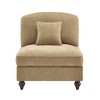 Vynxaria Modern Armless Sofa Light Coffee Chenille, W/1 Pillow, Detachable Ruffle Skirts, Multi-Module Configurable, Curved Petal Armrests - 2 of 4