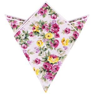 INSPIRE CHIC Men's Regular Fit Polyester Floral Pattern Pocket Squares - 1 of 4