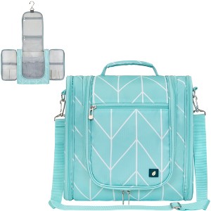 PAVILIA Toiletry Bag Travel Women Men, Hanging Water Resistant Makeup Accessories Cosmetic Organizer Large Essential Kit - 1 of 4