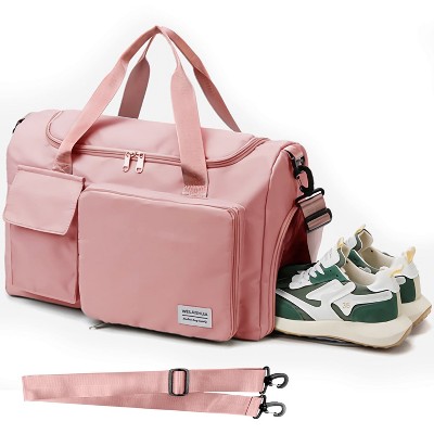 30L Duffle Bag with Shoes Compartment, Travel Duffel Bags Carry on Weekender Backpack for Men Women, Travel Bag Water Repellent & Tear Resistant
