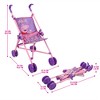 Peppa Pig: Doll Umbrella Stroller - Purple, Pink, Flowers - 3 of 4