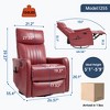 Heat Massage Manual Recliner Chair with 360° Swivel Rocker, Faux Leather/Chenille Accent Chair for Living Room/Bedroom - ModernLuxe - 3 of 4