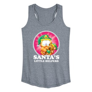 Women's - Garfield - Santas Little Helpers Graphic Racerback Tank - 1 of 4