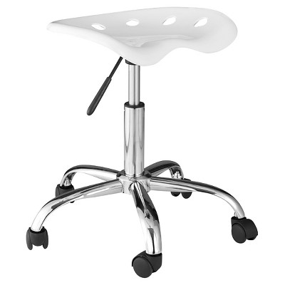 OneSpace 60-101401 Computer Task Chair with Tractor Seat, White