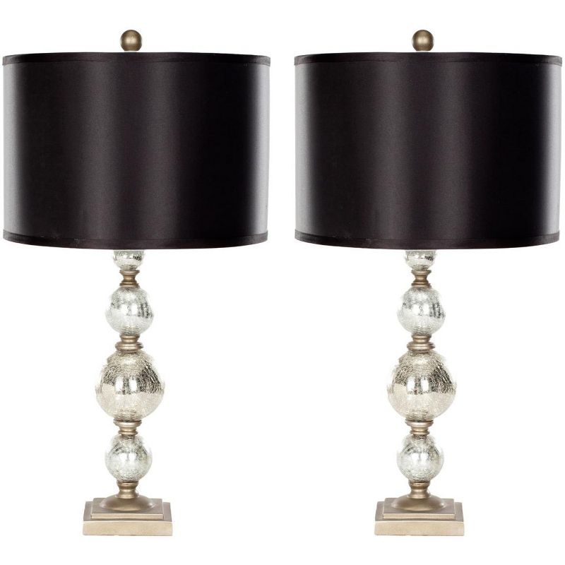 Nettie 27 Inch H Mercury Glass Table Lamp (Set of 2) - Ivory/Silver - Safavieh, 1 of 4
