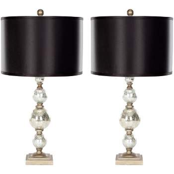 Nettie 27 Inch H Mercury Glass Table Lamp (Set of 2) - Ivory/Silver - Safavieh