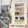 AENKYO 71 Tall Two Shapely Doors Cabinet with Adjustable Shelves, Organization Cabinet, Easy to Assemble, Modern Farmhouse Kitchen Storage Cabinet - 3 of 4