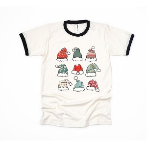 Simply Sage Market Women's Santa Hat Chart Short Sleeve Ringer Tee - 1 of 3