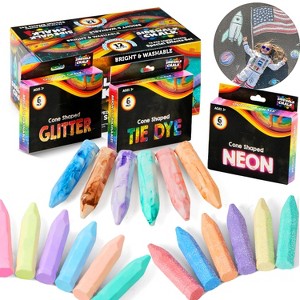 Joyfy 12/36/72/120/160/288Pcs Non-Toxic Sidewalk Chalk Washable Colored Chalk For Kids Toddlers Outdoor School Art Supplies Chalkboard Painting Toy - 1 of 4