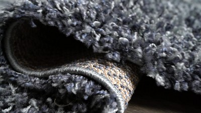 Cream/Grey Moroccan Tribal Trellis 5' x 8' Shag Area Rug