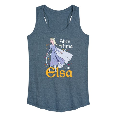 Women's - Frozen 2 - She's Anna, I'm Elsa Graphic Racerback Tank - image 1 of 4