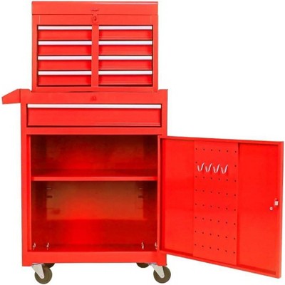 Heavy-Duty 5-Drawer Tool Chest, Rolling Metal Cabinet with 4 Wheels, Adjustable Shelf Storage, 100KG Capacity for Workshop Garage