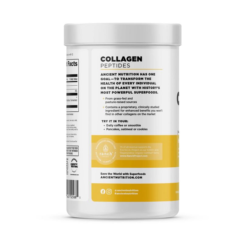 Ancient Nutrition Collagen 12 Servings Peptides Powder - Vanilla - 8.5oz, 3 of 6
