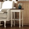 JIONJOY End Table with Wicker Shelf - Rustic Square Side Table with Espresso Tray Top - 3 of 4