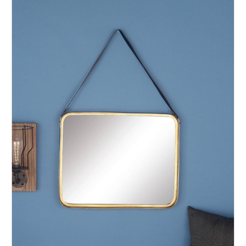 Metal Wall Mirror with Hanging Strap Gold - Olivia &#38; May, 2 of 9