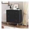 FONTOI Storage Dresser with 3 Drawers, Dresser Organizer with Protective Pads for Living Room, Closet, Hallway, Black, 31.5"*36"*15.7" - 2 of 4