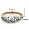 Slickblue Women’s Two-Tone Rose Gold Stainless Steel Ring with Clear Pave CZ, Engagement Style, Size 5-10 - 2 of 4