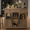 Foldable Kitchen Island Cart With Wheels, Spice Rack And Towel Holder Compact Mobile Storage Cart For Small Kitchens, Camping And RVs - 3 of 4
