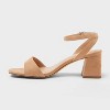 Women's Shannon Ankle Strap Block Heels with Memory Foam Insole - A New Day™ Beige - 2 of 3