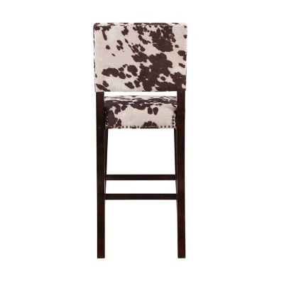 Corey Udder Madness Cow Print Bar Stool with Antique Bronze Trim