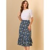 INSPIRE CHIC Women's Chiffon Elastic Waist Ruffle Tiered Flowy Midi Floral Printed Skirts - 3 of 4