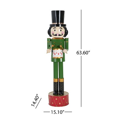 Rbied 63.60 in. H Classic Metal Christmas Nutcracker for Indoor Outdoor Holiday Standing Decor (1-Pack)